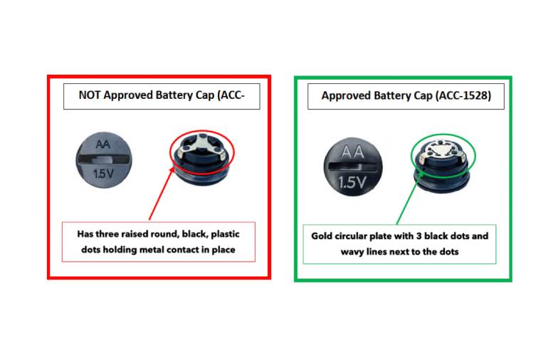 Medtronic MiniMed 780G battery cap diagram
